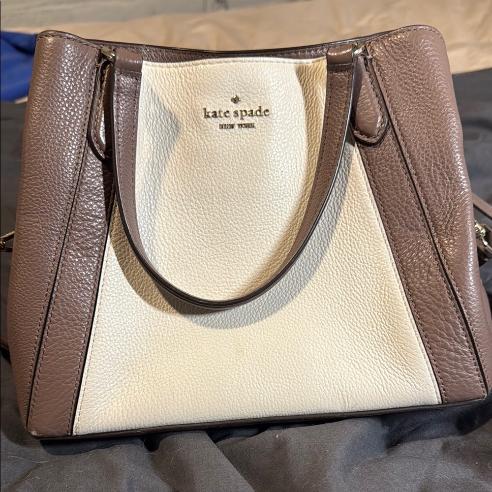 Kate Spade Brown and Cream Shoulder Bag